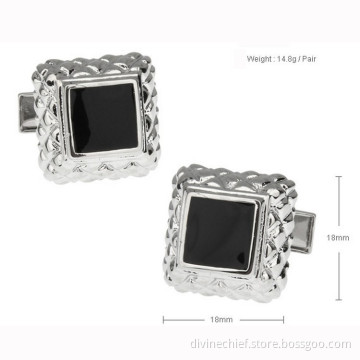 Make Custom Square Floral Designs Brass Cufflinks For Man's Suit Shirt
